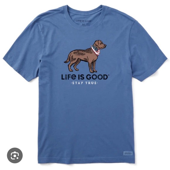Life Is Good Other - Life Is Good Mens XL Stay True Dog Graphic T Shirt Blue Crusher Tee